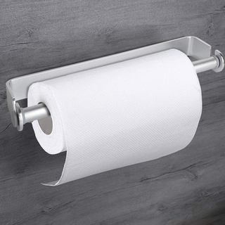 Porta toallas de papel debajo del gabinete, montado en la pared de papel de aluminio toallero para cocina, baño, inodoro (6)