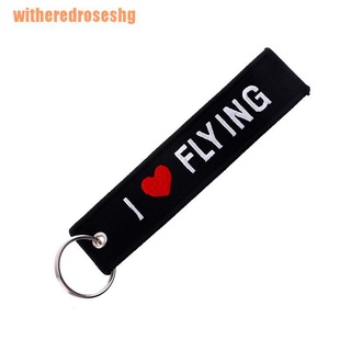(witheredroseshg) Embroidery Fabric Key Ring Car Motorcycle Crew Tag Pilot Bag Luggage