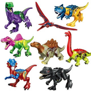 8 unids/Set Jurassic World Park dinosaurio bloques de construcción figura niño juguetes niños