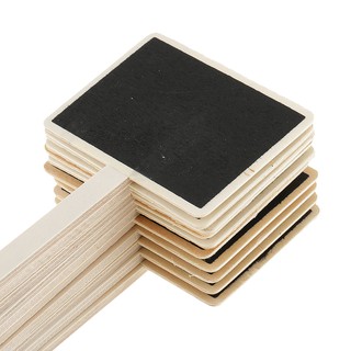 Hellery 10 piezas Mini pizarra de madera con etiquetas de palo
