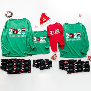 Navidad/navidad bebé niños niño impreso Top+pantalones de navidad familia coincidencia pijamas conjunto