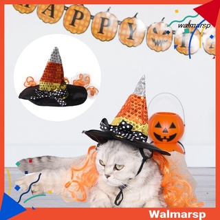 [Wmp] sombrero asistente para mascotas estilo Halloween con peluca decoración Cosplay Props ajustable perro gorra para fiesta