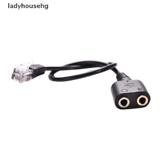 ladyhousehg dual 3.5mm hembra a rj9 jack adaptador convertidor pc auriculares teléfono usando cable venta caliente