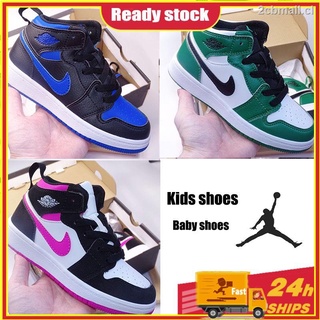 listo stock* nike air jordan 1 padre-hijo zapatos de los niños de corte alto aj1 niños niñas zapatillas de deporte de los niños de correr bebé moda casual deportes