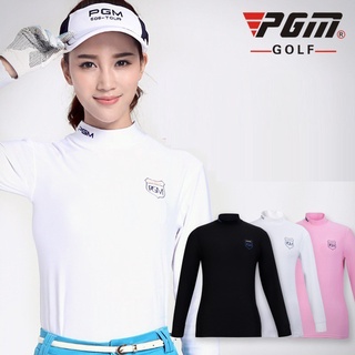 Pgm ropa de Golf de las señoras de manga larga T-shirt mujeres otoño invierno térmico mantener caliente ropa interior ropa deportiva camisas Tops (1)