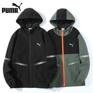 Puma hombres chaqueta deportiva a prueba de viento secado rápido transpirable de alta calidad sudadera con capucha de los hombres cremallera cortavientos
