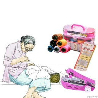 Mini máquina de coser de mano/caja de coser/juego de costura para el hogar/suplemenes de costura 8.15