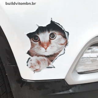 (nuevo) 1pc lindo gato coche pegatina 3D animal vinilo adhesivo reflectante coche pegatinas [buildvitombn]