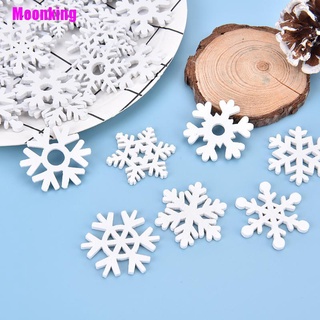 [Moonking] 50 piezas de madera blanca copos de nieve adornos de navidad colgantes de madera de navidad