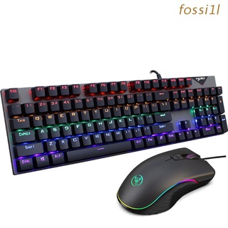 fossi1l retroiluminado gaming teclado y ratón combo con cable teclado retroiluminado led gaming teclado ratón conjunto para ordenador portátil pc juego y trabajo