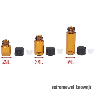 Ewjr 10 piezas Mini botellas De muestra De aceite esencial vacía De vidrio ámbar marrón 2ml/3ml/5ml