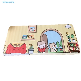 threestone PVC Mouse Pad Wear-resistant Rectangle Keyboard Mat Desk Decoration for Mechanical Mouse