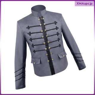 Mens Jacket Zipper Jackets Frock Coat Overcoat Windbreaker Outerwear Gray