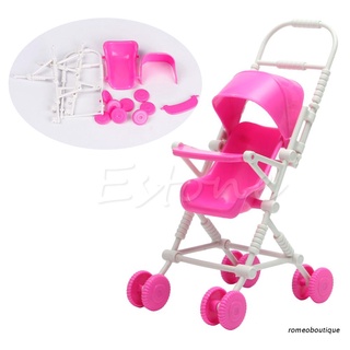 rom: nuevo montaje rosa cochecito de bebé carro de muebles de guardería juguetes muñeca