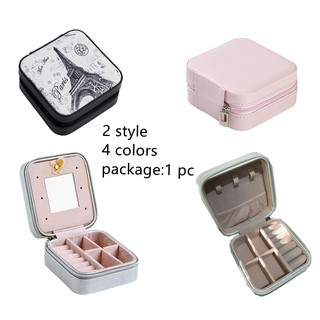 Caja Organizadora De joyas De cuero Rosa/blanco/esencia práctica Para viaje/joyería/adornos