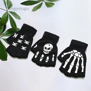 Lisa's shop *guantes de medio dedo para huesos de cráneo/huesos/guantes de medio dedo