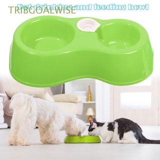 tribgoalwise creatividad perro comida tazón cachorro doble platos alimentador de mascotas dispensador lindo botella gato automático recarga de agua/multicolor