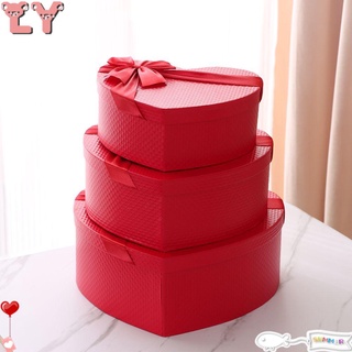 LY Flowers Living Vase Flowers Boxes Valentine's Day Heart Shaped Florist Hat Boxes Red Christmas Set of 3 Gift Box Packaging Boxes Candy Boxes