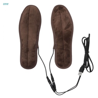 one usb eléctrico alimentado de felpa de piel de calefacción plantillas de invierno mantener caliente zapatos de pie