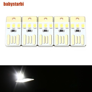 [babystarbi] 5 piezas lámpara de noche mini tarjeta de bolsillo usb de alimentación led 5v luz para ordenador portátil