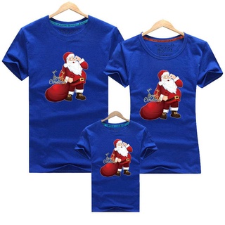Navidad familia coincidencia camisa de manga corta de dibujos animados Tops padre madre hijo coincidencia de ropa de la familia Look camisas de fiesta