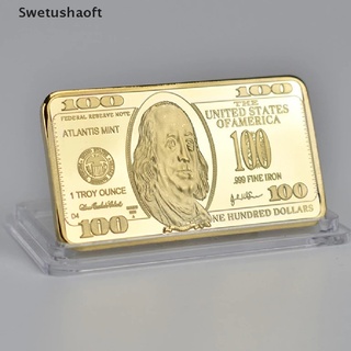 [sweu] ee.uu. 100 dólar bullion 24k barra de oro americano metal moneda barras de oro usd bfd