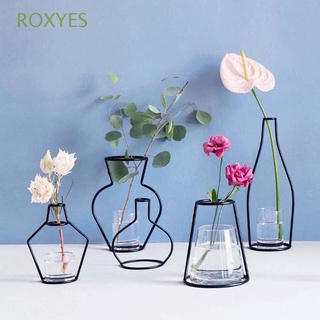 roxyes - jarrón de mesa para el hogar, jarrón de hierro, macetas, arte, decoración del hogar, metal, retro, moderno, soporte para plantas