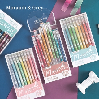 9 unids/set Morandi gris bolígrafos de Gel de Color Vintage tinta marcador forro de 0,5 mm pluma escritura papelería regalo oficina suministros escolares