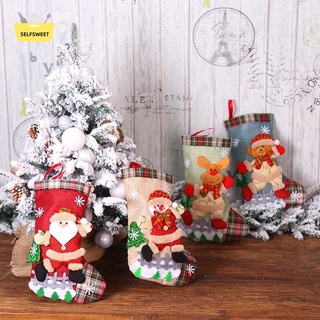 Medias de navidad decoraciones navideñas bolsa de navidad árbol de navidad valla decoración calcetines