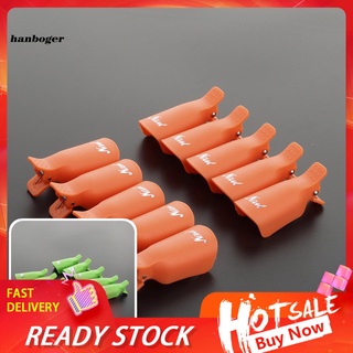 han_ 10 piezas de plástico acrílico para uñas, diseño de uñas, tapón de clip, gel uv, herramienta de envoltura