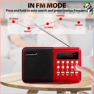 KK11 Mini Portable Radio Handheld Digital FM USB TF MP3 Player Speaker Rechargeable FM Radio For The Elderly