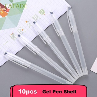 fatade 10 unids/set nuevo ballpoint shell papelería transparente gel pluma cubierta simple estilo portátil plástico caliente suministros de escritura