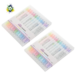 24 pzas/Set papelería japonesa de Zebra Forro doble cabezal Fluorescente marcador de Alta calidad