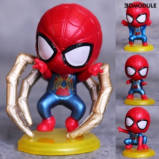 3DModule 8Pcs The Avengers Spiderman figura modelo de coche adornos decoración de tartas molde de exhibición