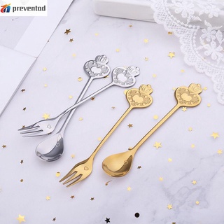 PREVENTAD School Coffee Spoon Outdoor Table Ornament Crown Heart Spoon Travel Portable Flatware Home Stainless Steel
