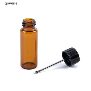 qowine botella de vidrio snuff botella píldora caso sniffer botella con cuchara de metal caja de medicina cl