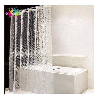 cortina de ducha eva transparente impermeable transparente 3d agua cuadrada cortina de baño en 71 pulgadas x 79 pulgadas, 12 ganchos