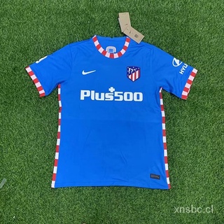❤atlético de madrid 2021 - 2022 tercera camiseta de fútbol azul de visitante suárez griezmann U2Sb