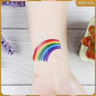 paquete de 20 tatuajes temporales impermeables arco iris maquillaje pierna brazo pegatinas