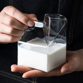 Suhe 350ML cocina taza de café de navidad regalo de cumpleaños Creamer jarra de vidrio taza de leche creativa caja cuadrada casa media (6)