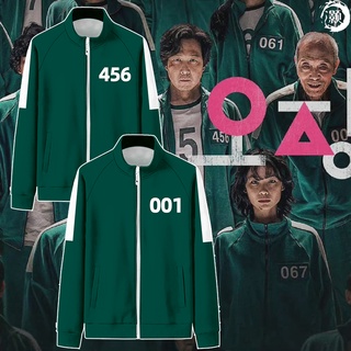 Calamar juego de los hombres chaqueta Li Zhengjae misma ropa deportiva más el tamaño 456 001 otoño suéter redondo seis sudadera con capucha