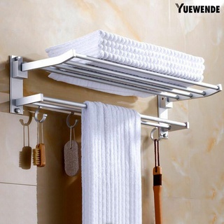 Yw toallero fácil de instalar ahorrar espacio de Color sólido plegable gancho de almacenamiento estante de ducha para el hogar
