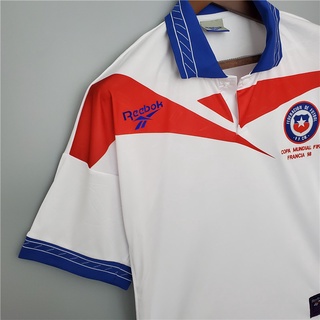 Ivan Zamorano # 9 CHILE 1998 Retro Away Camiseta De Fútbol Blanco (8)