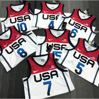 [caliente Prensado]nba jersey 2021 juegos olímpicos USA equipo baloncesto blanco todos los jugadores jersey de baloncesto