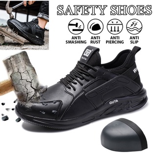 [Preferido]Zapatos de seguridad zapatos deportivos resistentes al desgaste Anti-aplastamiento Anti-piercing puntera de acero kasut zapatillas de deporte botas de seguridad antideslizante zapatos de protección zapatos de trabajo