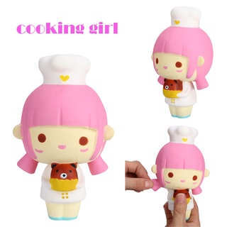 1PC Cute Cooking Girl Charm Slow Rising Squeeze Stress Reliever Toy