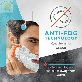 plata acrílico anti niebla espejo de ducha accesorios de baño espejo libre de niebla fácil de limpiar baño colgante espejo de afeitar