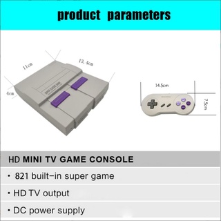 Zuoy SUPER MINI NES - consola de videojuegos clásica Retro, reproductor de juegos de TV, 821 juegos integrados con mandos dobles (2)
