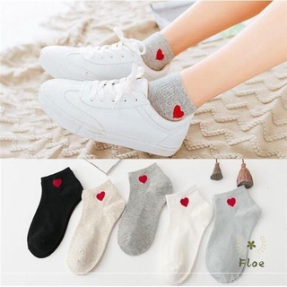 Calcetines deportivos De algodón para mujer con estampado De corazón/calcetines redondos/disponibles