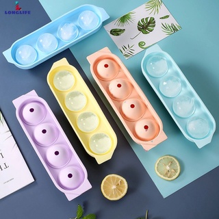 longlife Four-ball Silicone Ice Tray With Lid Ball Ice Tray Silicone Ice Mold Round Ice Box Creative Ice Maker longlife